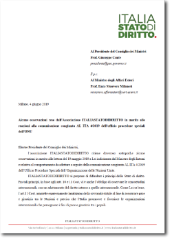 lettera di ITALIASTATODIDIRITTO al Presidente Conte